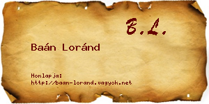 Baán Loránd névjegykártya