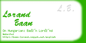 lorand baan business card